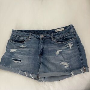 Blank NYC Women's Ripped Jean Shorts - Blue